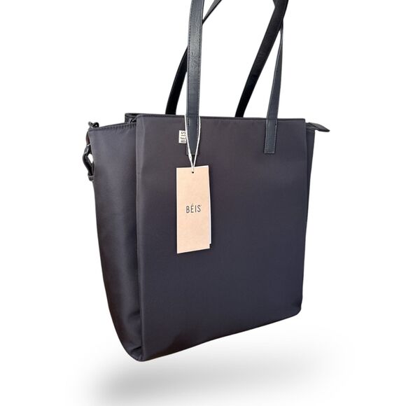 BEIS Black Commuter Tote Vegan Daily & Travel Ready Fits 13" Laptop NWT - Picture 2 of 7